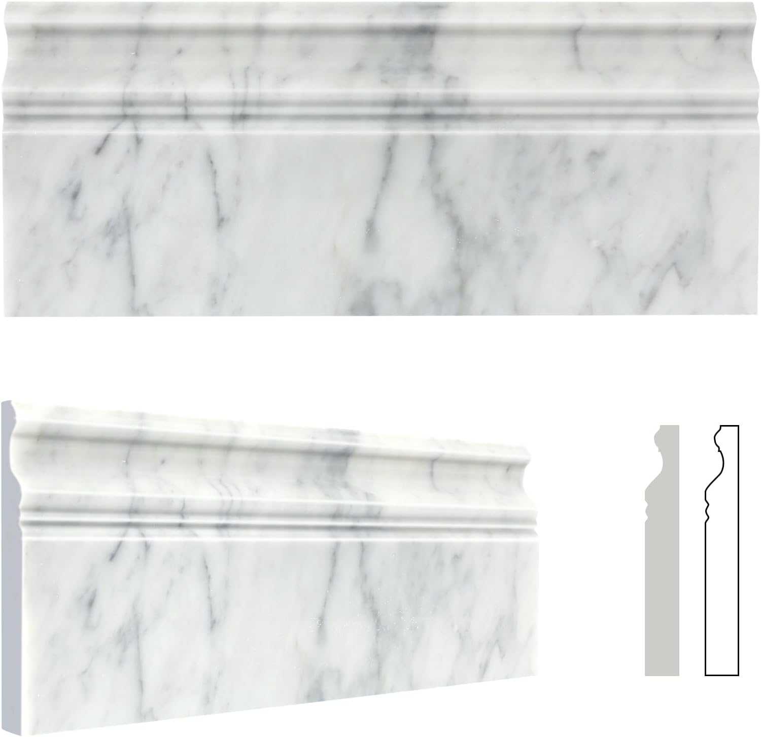 Carrara marble baseboard