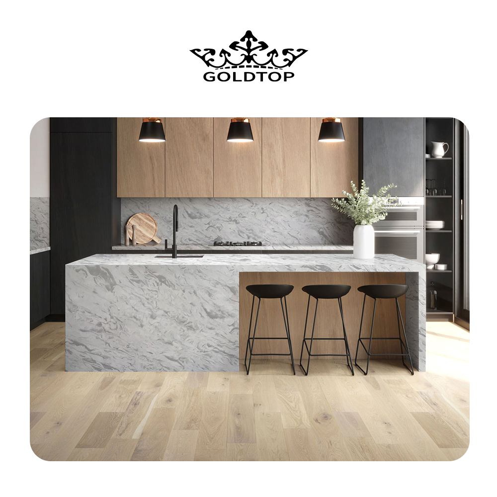 4015 Bianco River Marble Quartz Slab