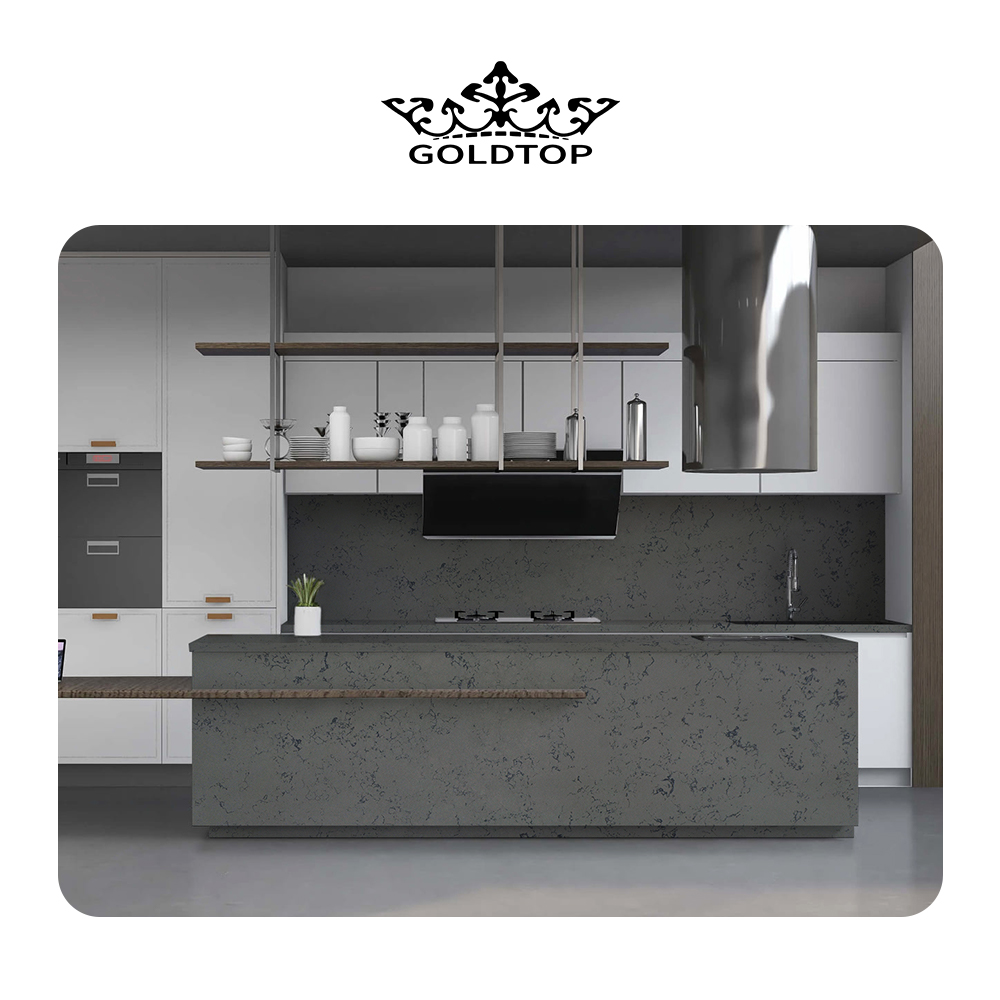 4008 Bianco Grey Marble Quartz Slab