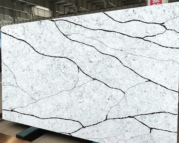 6077 Lavory Brown Concrete Quartz Slabs