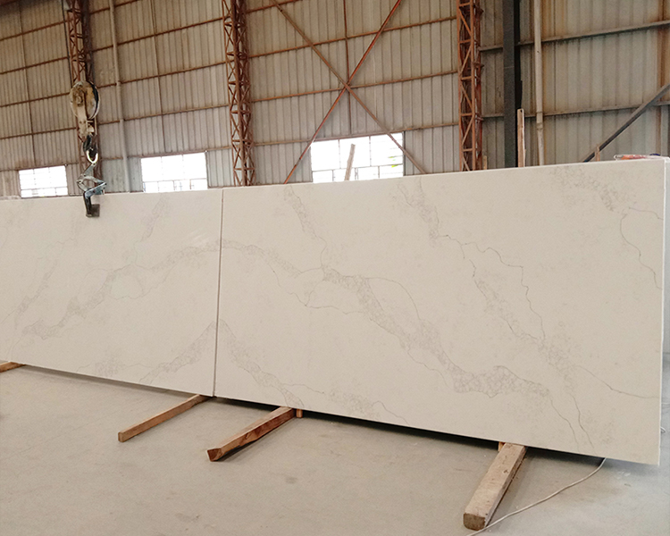 5046 Nuvo Carsar Quartz White Countertops Factory