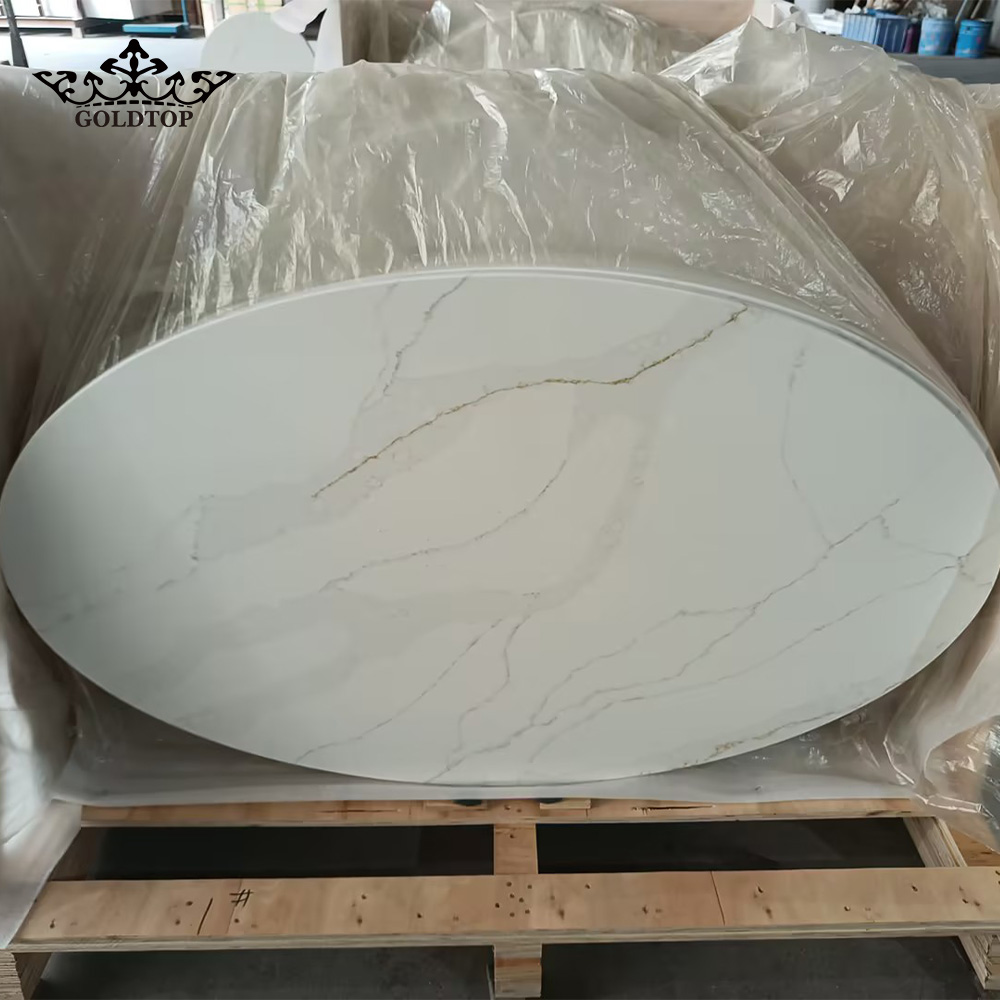 5052 Leon Calacatta White 0% Crystalline Silica Quartz Supplier