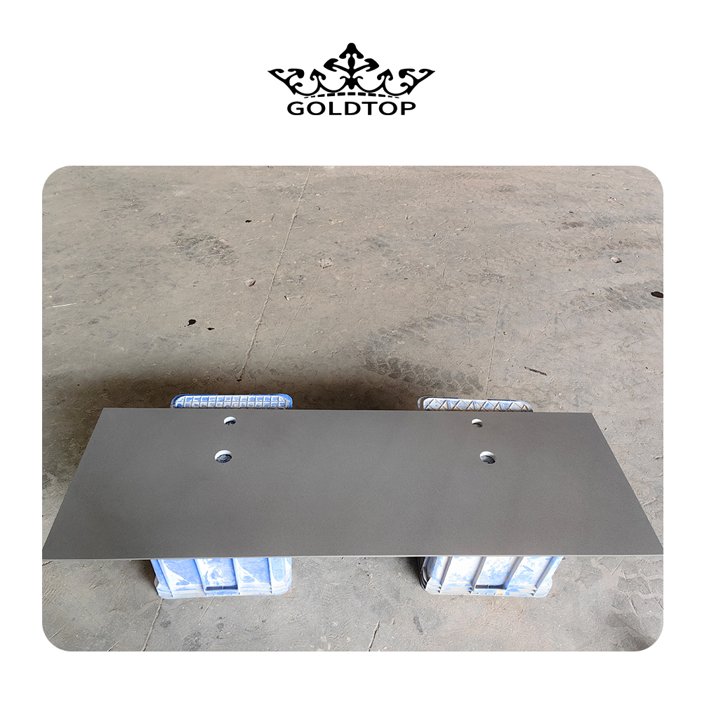 2009 Sesame Grey Quartz Countertop With Black Veins