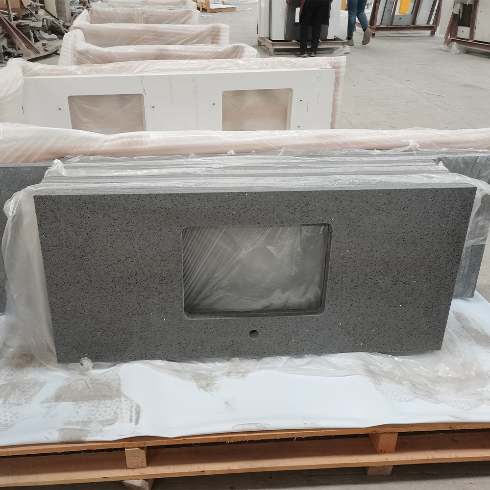 1002 Sparkle Grey Series Quartz Factory Price Wholesale