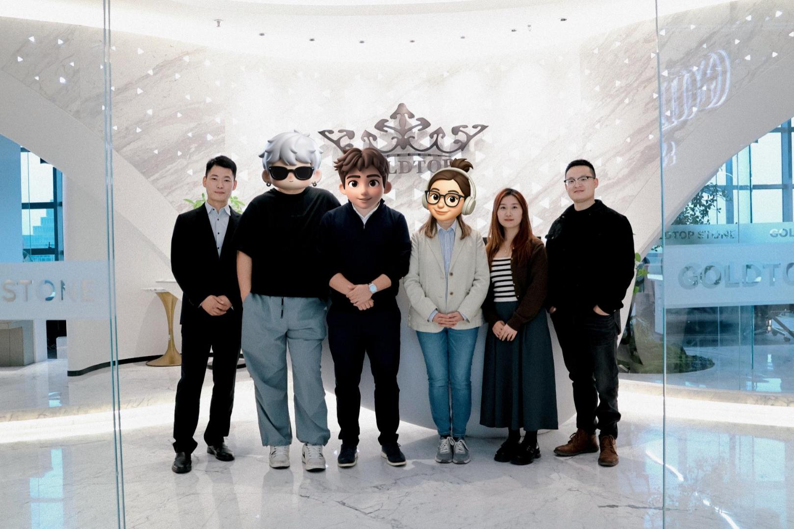 Colombia Clients Visit Goldtop Stone Cabinet Factory