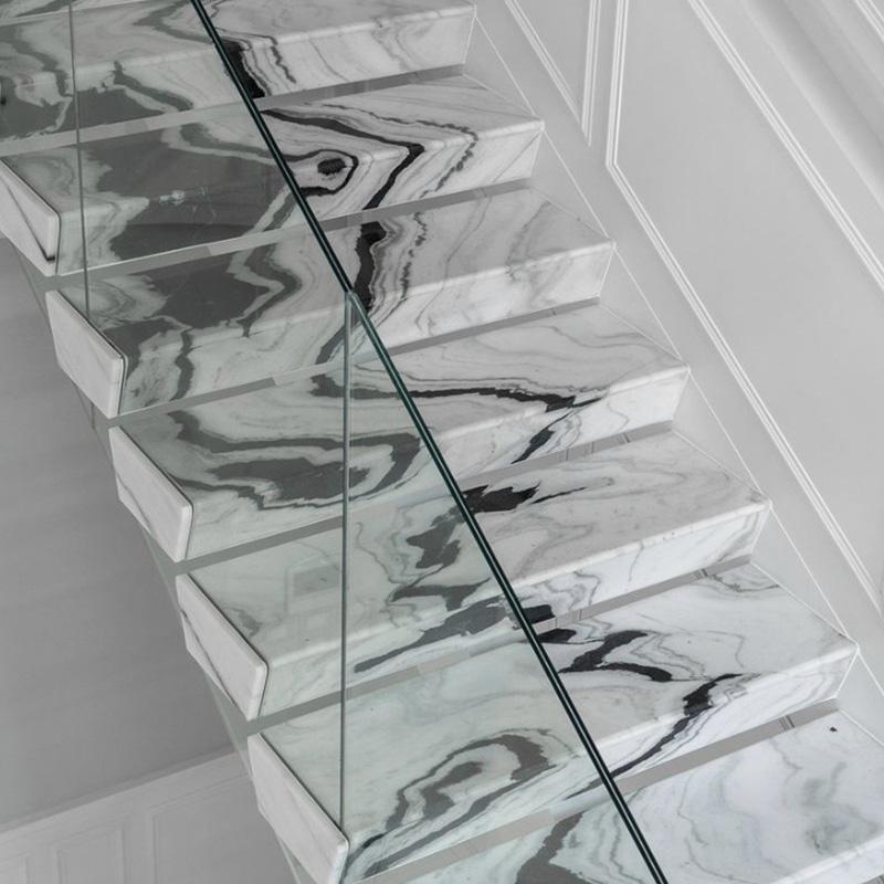 Modern Black And White Marble Stairs Steps