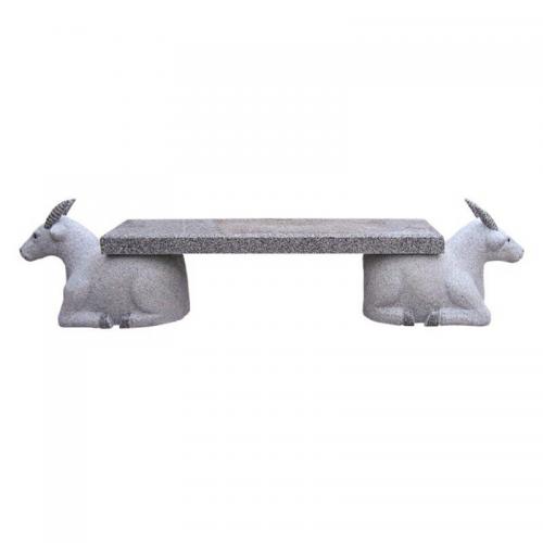 Natural Stone Bench With Cute Animal carving