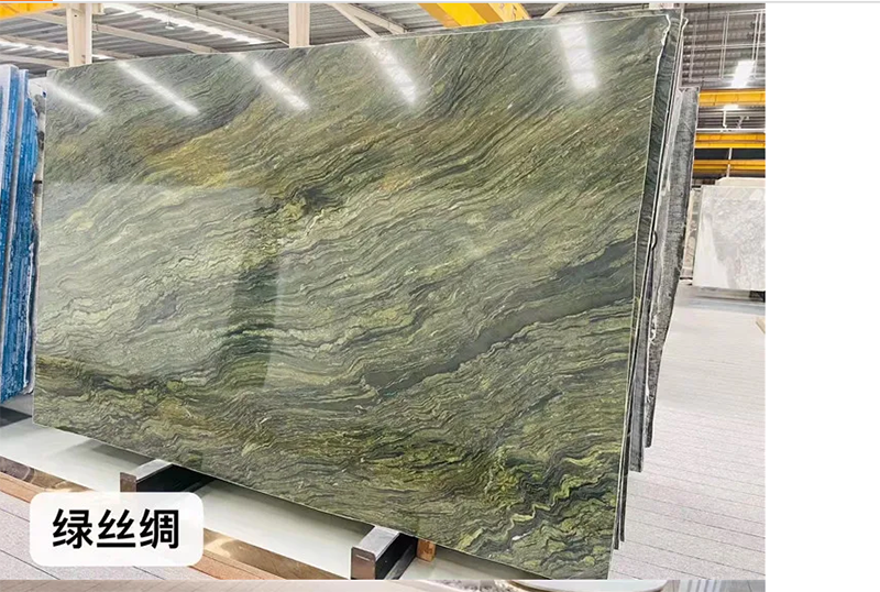 Green silk marble slabs