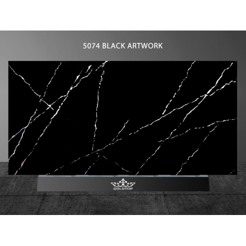 5074 Black Artwork Calacatta Quartz