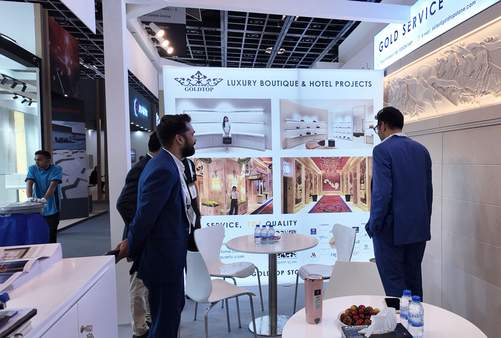 GOLDTOP concluye con éxito su primer día en BIG 5 Global, atrayendo un gran interés en las soluciones de piedra premium